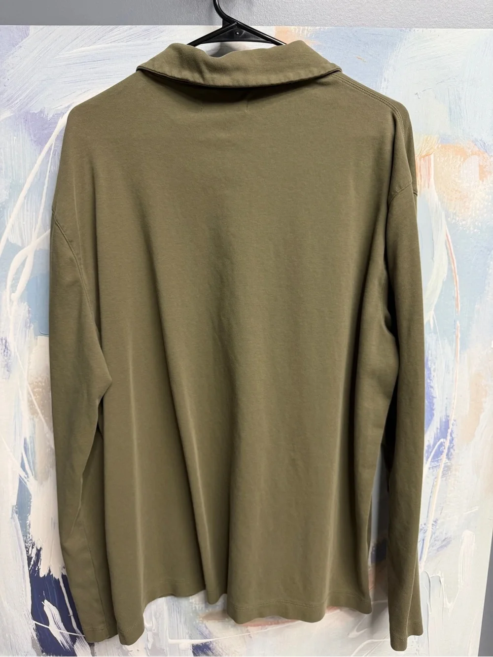 Banana Republic Olive Green Long Sleeve Polo Shirt Men’s XL 100% Cotton